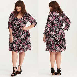 Torrid Sheer Floral Print Shirtdress